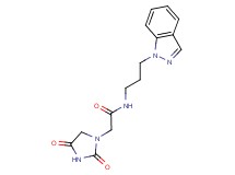 2-(2,4-dioxoimidazolidin-1-yl)-N-[3-(1H-indazol-1-yl)propyl]acetamide