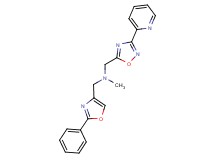 N-methyl-1-(2-phenyl-1,3-oxazol-4-yl)-N-{[3-(2-pyridinyl)-1,2,4-oxadiazol-5-yl]methyl}methanamine