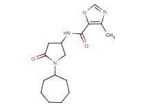 N-(1-cycloheptyl-5-oxo-3-pyrrolidinyl)-4-methyl-1,3-oxazole-5-carboxamide