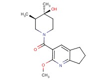 (3R*,4S*)-1-[(2-methoxy-6,7-dihydro-5H-cyclopenta[b]pyridin-3-yl)carbonyl]-3,4-dimethyl-4-piperidinol