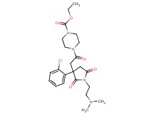 ethyl 4-({3-(2-chlorophenyl)-1-[2-(dimethylamino)ethyl]-2,5-dioxo-3-pyrrolidinyl}acetyl)-1-piperazinecarboxylate