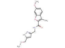 6-methoxy-N-{[5-(methoxymethyl)-1H-pyrazol-3-yl]methyl}-3-methyl-1-benzofuran-2-carboxamide
