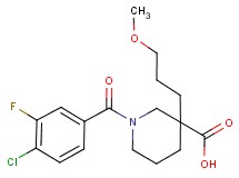 1-(4-chloro-3-fluorobenzoyl)-3-(3-methoxypropyl)-3-piperidinecarboxylic acid