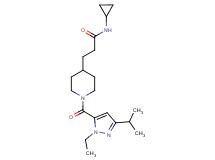 N-cyclopropyl-3-{1-[(1-ethyl-3-isopropyl-1H-pyrazol-5-yl)carbonyl]-4-piperidinyl}propanamide