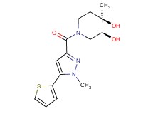 (3S*,4R*)-4-methyl-1-{[1-methyl-5-(2-thienyl)-1H-pyrazol-3-yl]carbonyl}piperidine-3,4-diol