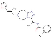 N-(1-{7-[(2E)-3-(2-furyl)-2-methyl-2-propen-1-yl]-6,7,8,9-tetrahydro-5H-[1,2,4]triazolo[4,3-d][1,4]diazepin-3-yl}ethyl)-2-methylbenzamide
