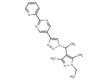 5-{1-[1-(1-ethyl-3,5-dimethyl-1H-pyrazol-4-yl)ethyl]-1H-1,2,3-triazol-4-yl}-2-pyridin-2-ylpyrimidine