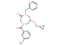 1-benzyl-6-(cyclopropylmethoxy)-4-(3-methylbenzoyl)-1,4-diazepan-2-one