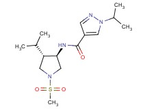 1-isopropyl-N-[(3R*,4S*)-4-isopropyl-1-(methylsulfonyl)-3-pyrrolidinyl]-1H-pyrazole-4-carboxamide