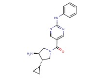 5-{[(3R*,4S*)-3-amino-4-cyclopropylpyrrolidin-1-yl]carbonyl}-N-phenylpyrimidin-2-amine