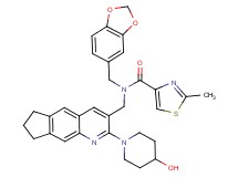 N-(1,3-benzodioxol-5-ylmethyl)-N-{[2-(4-hydroxy-1-piperidinyl)-7,8-dihydro-6H-cyclopenta[g]quinolin-3-yl]methyl}-2-methyl-1,3-thiazole-4-carboxamide