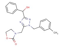 3-{[3-[hydroxy(phenyl)methyl]-1-(3-methylbenzyl)-1H-1,2,4-triazol-5-yl]methyl}-1,3-oxazolidin-2-one