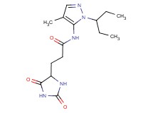 3-(2,5-dioxoimidazolidin-4-yl)-N-[1-(1-ethylpropyl)-4-methyl-1H-pyrazol-5-yl]propanamide