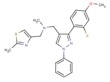 1-[3-(2-fluoro-4-methoxyphenyl)-1-phenyl-1H-pyrazol-4-yl]-N-methyl-N-[(2-methyl-1,3-thiazol-4-yl)methyl]methanamine