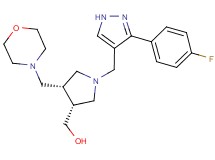 [(3R*,4S*)-1-{[3-(4-fluorophenyl)-1H-pyrazol-4-yl]methyl}-4-(morpholin-4-ylmethyl)pyrrolidin-3-yl]methanol