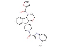 N-{(2R*,3R*)-2-ethoxy-1'-[(5-methylimidazo[1,2-a]pyridin-2-yl)carbonyl]-2,3-dihydrospiro[indene-1,4'-piperidin]-3-yl}-2-furamide