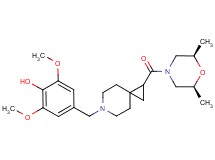 4-[(1-{[(2R*,6S*)-2,6-dimethyl-4-morpholinyl]carbonyl}-6-azaspiro[2.5]oct-6-yl)methyl]-2,6-dimethoxyphenol