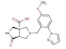 (3aR*,6aS*)-5-[5-methoxy-2-(1H-pyrazol-1-yl)benzyl]-1-oxohexahydropyrrolo[3,4-c]pyrrole-3a(1H)-carboxylic acid