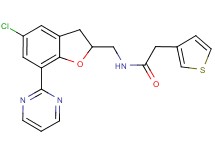 N-{[5-chloro-7-(2-pyrimidinyl)-2,3-dihydro-1-benzofuran-2-yl]methyl}-2-(3-thienyl)acetamide