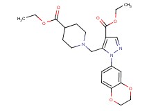 ethyl 1-{[1-(2,3-dihydro-1,4-benzodioxin-6-yl)-4-(ethoxycarbonyl)-1H-pyrazol-5-yl]methyl}-4-piperidinecarboxylate