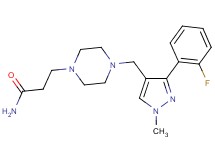 3-(4-{[3-(2-fluorophenyl)-1-methyl-1H-pyrazol-4-yl]methyl}-1-piperazinyl)propanamide