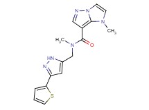 N,1-dimethyl-N-{[3-(2-thienyl)-1H-pyrazol-5-yl]methyl}-1H-imidazo[1,2-b]pyrazole-7-carboxamide