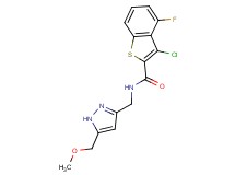 3-chloro-4-fluoro-N-{[5-(methoxymethyl)-1H-pyrazol-3-yl]methyl}-1-benzothiophene-2-carboxamide