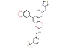 2-(4-(1,3-benzodioxol-5-yl)-2-{[methyl(1,3-thiazol-4-ylmethyl)amino]methyl}phenoxy)-N-[3-(trifluoromethyl)benzyl]acetamide
