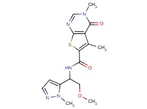 N-[2-methoxy-1-(1-methyl-1H-pyrazol-5-yl)ethyl]-3,5-dimethyl-4-oxo-3,4-dihydrothieno[2,3-d]pyrimidine-6-carboxamide