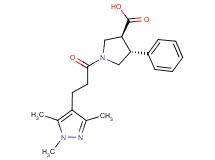 (3S*,4R*)-4-phenyl-1-[3-(1,3,5-trimethyl-1H-pyrazol-4-yl)propanoyl]pyrrolidine-3-carboxylic acid