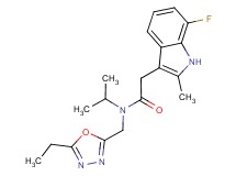 N-[(5-ethyl-1,3,4-oxadiazol-2-yl)methyl]-2-(7-fluoro-2-methyl-1H-indol-3-yl)-N-isopropylacetamide