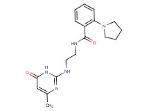 N-{2-[(4-methyl-6-oxo-1,6-dihydropyrimidin-2-yl)amino]ethyl}-2-pyrrolidin-1-ylbenzamide