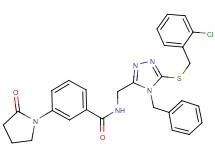 N-({4-benzyl-5-[(2-chlorobenzyl)thio]-4H-1,2,4-triazol-3-yl}methyl)-3-(2-oxo-1-pyrrolidinyl)benzamide