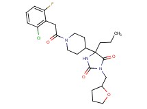 5-{1-[(2-chloro-6-fluorophenyl)acetyl]-4-piperidinyl}-5-propyl-3-(tetrahydro-2-furanylmethyl)-2,4-imidazolidinedione