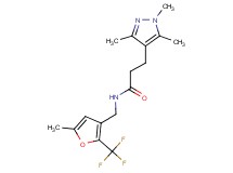 N-{[5-methyl-2-(trifluoromethyl)-3-furyl]methyl}-3-(1,3,5-trimethyl-1H-pyrazol-4-yl)propanamide