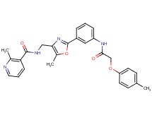 2-methyl-N-{[5-methyl-2-(3-{[(4-methylphenoxy)acetyl]amino}phenyl)-1,3-oxazol-4-yl]methyl}nicotinamide