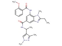 N-[1-(1,3-dimethyl-1H-pyrazol-4-yl)ethyl]-2-ethyl-7-[(2-methoxybenzoyl)amino]-1-methyl-1H-benzimidazole-5-carboxamide