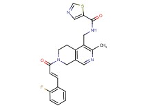 N-({7-[(2E)-3-(2-fluorophenyl)-2-propenoyl]-3-methyl-5,6,7,8-tetrahydro-2,7-naphthyridin-4-yl}methyl)-1,3-thiazole-5-carboxamide