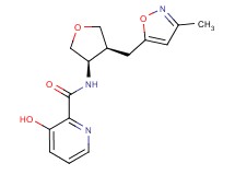 3-hydroxy-N-{(3R*,4S*)-4-[(3-methylisoxazol-5-yl)methyl]tetrahydrofuran-3-yl}pyridine-2-carboxamide
