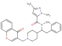 N,1,3-trimethyl-N-(1-{1-[(4-oxo-4H-chromen-3-yl)methyl]-4-piperidinyl}-2-phenylethyl)-1H-pyrazole-5-carboxamide