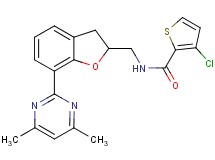 3-chloro-N-{[7-(4,6-dimethyl-2-pyrimidinyl)-2,3-dihydro-1-benzofuran-2-yl]methyl}-2-thiophenecarboxamide