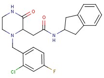 2-[1-(2-chloro-4-fluorobenzyl)-3-oxo-2-piperazinyl]-N-(2,3-dihydro-1H-inden-2-yl)acetamide