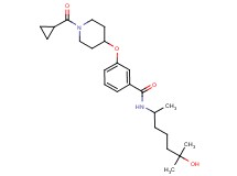 3-{[1-(cyclopropylcarbonyl)-4-piperidinyl]oxy}-N-(5-hydroxy-1,5-dimethylhexyl)benzamide