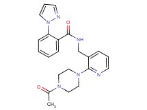 N-{[2-(4-acetyl-1-piperazinyl)-3-pyridinyl]methyl}-2-(1H-pyrazol-1-yl)benzamide