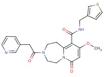 9-methoxy-7-oxo-3-(3-pyridinylacetyl)-N-(3-thienylmethyl)-1,2,3,4,5,7-hexahydropyrido[1,2-d][1,4]diazepine-10-carboxamide
