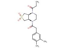 (4aS*,7aR*)-1-[(3,4-dimethylphenyl)acetyl]-4-propionyloctahydrothieno[3,4-b]pyrazine 6,6-dioxide