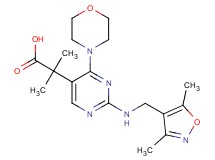 2-(2-{[(3,5-dimethylisoxazol-4-yl)methyl]amino}-4-morpholin-4-ylpyrimidin-5-yl)-2-methylpropanoic acid