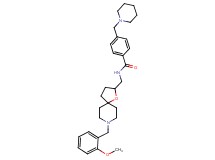 N-{[8-(2-methoxybenzyl)-1-oxa-8-azaspiro[4.5]dec-2-yl]methyl}-4-(1-piperidinylmethyl)benzamide