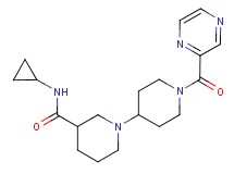 N-cyclopropyl-1'-(pyrazin-2-ylcarbonyl)-1,4'-bipiperidine-3-carboxamide