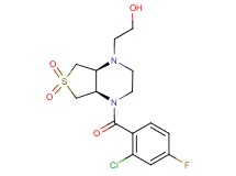 2-[(4aR*,7aS*)-4-(2-chloro-4-fluorobenzoyl)-6,6-dioxidohexahydrothieno[3,4-b]pyrazin-1(2H)-yl]ethanol